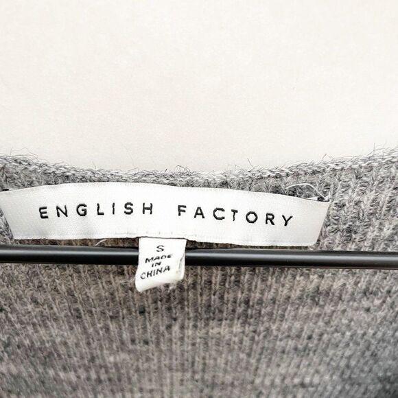 English Factory Sleeveless Tie Front Sweater Knit Dress Heather Gray Size S - Picture 5 of 6